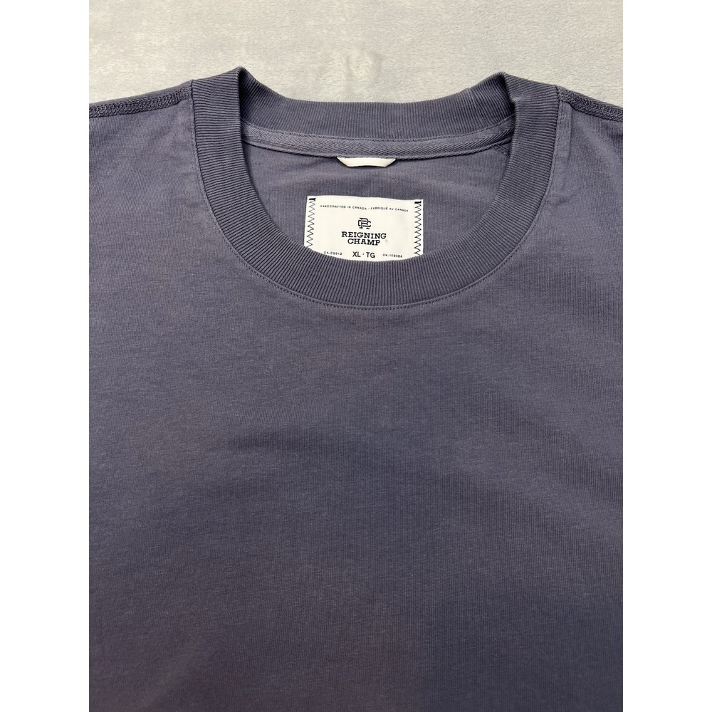 Reigning Champ Shirt Mens XL Blue Long Sleeve Crewneck Cotton Pullover Casual - Picture 3 of 7